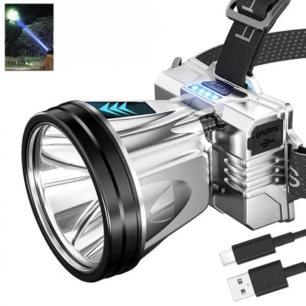 LED Headlamp, USB Rechargeable Head Torch with Hands Free Beam for Camping, Running and Home Repairs