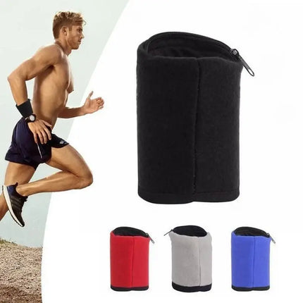 Sports Wristband Wallet for Running, Hands Free Wrist Pouch for ID Cards and Cash, 3 Colors, Gym and Hiking Accessory