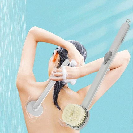 Long Handle Back Scrubber Brush with Body Wash Reservoir in the Handle, Soft Bristles, 4 Color Options