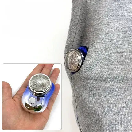 Portable Electric Shaver, USB Rechargeable Compact Travel Razor in Black, Blue, Green or Silver, Pocket-Size Grooming Tool