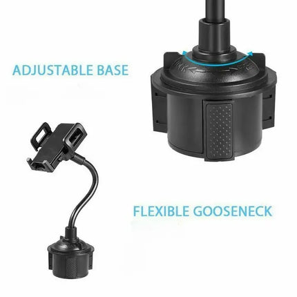 Car Phone Mount with Adjustable Grip and 360 Degree Rotation, One-Hand Phone Holder for All Phones and Car Models