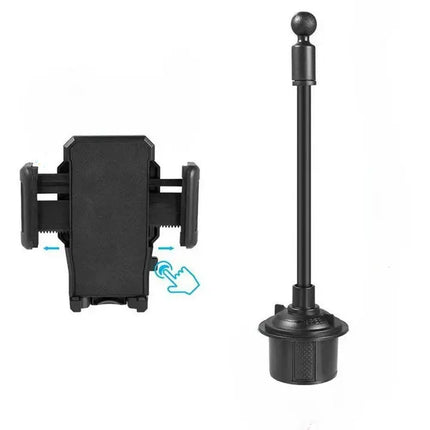 Car Phone Mount with Adjustable Grip and 360 Degree Rotation, One-Hand Phone Holder for All Phones and Car Models