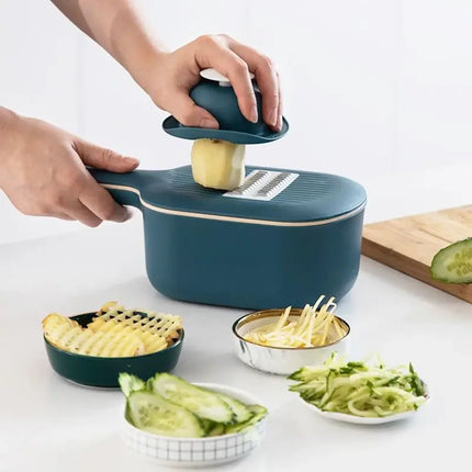 Vegetable Cutter 4-in-1 with Ergonomic Handle, Handheld Kitchen Cutting Tool for Quick Meal Prep, 3 Colors