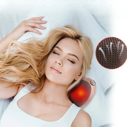 Heated Massage Pillow with Relaxing Vibration | Soft Fabric for Stress Relief