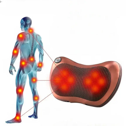 Heated Massage Pillow with Relaxing Vibration | Soft Fabric for Stress Relief