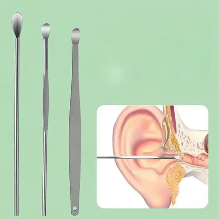 Stainless Steel Ear Cleaning Tool Set, Reusable Polished Ear Picks, Portable Ear Care Kit, 5 Color Options