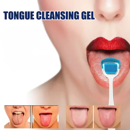 Tongue Cleaner Set - Cleansing Gel & Ergonomic Brush, Fresh Breath