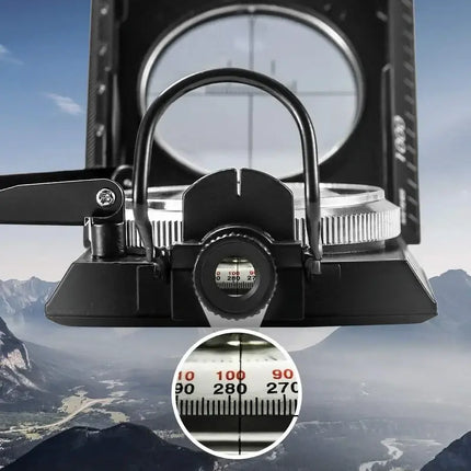 Navigation Compass with Clinometer and Luminous Dial, Waterproof Zinc Alloy Military Style Compass for Hiking, Camping and Backcountry Skiing