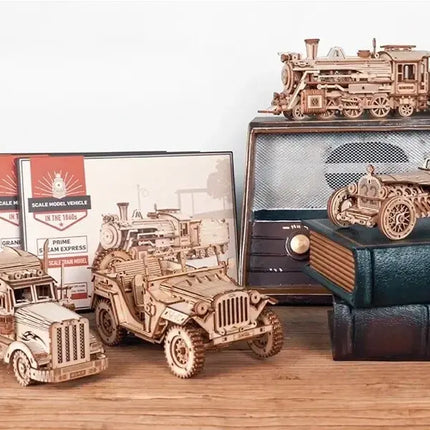 Intricate Wooden Mechanical Puzzle Kit with Moving Parts | Engaging STEM Activity for Creative Minds