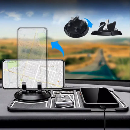 Anti-Slip Mat Phone Holder with Adjustable Viewing Angle and Non-Slip Base, Red or White, for Hands-Free Phone Use