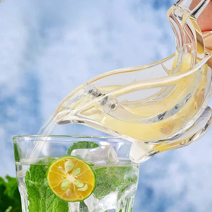 Manual Lemon Squeezer for Drinks and Cooking, Hand Citrus Press that Aims Juice Down, No Splatter Squeeze