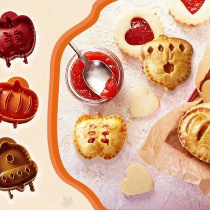 Mini Pie Mold Set in Apple, Pumpkin and Acorn Shapes, Hand Pie Press for Sweet and Savory Fillings