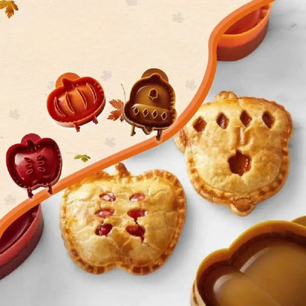Mini Pie Mold Set in Apple, Pumpkin and Acorn Shapes, Hand Pie Press for Sweet and Savory Fillings