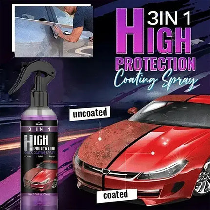 Car Coating Spray 3-in-1 with Nano Protective Formula, Hydrophobic Gloss Shield Against UV Rays and Dirt