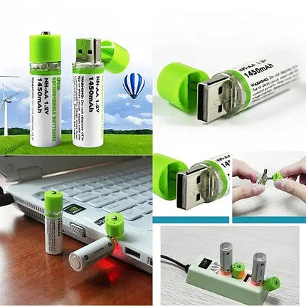 Rechargeable AA Batteries with USB-C Charging | Eco-Friendly Power Solution