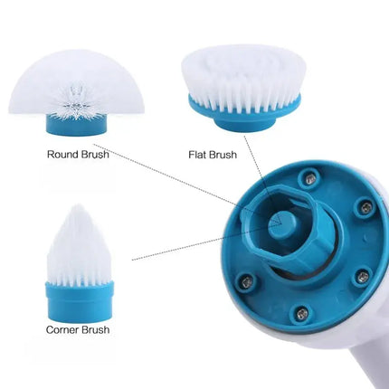 Cordless Electric Spin Scrubber with 3 Brush Heads, Rechargeable Cleaning Brush for Bathroom, Kitchen and Floors