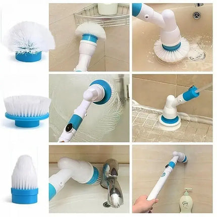 Cordless Electric Spin Scrubber with 3 Brush Heads, Rechargeable Cleaning Brush for Bathroom, Kitchen and Floors