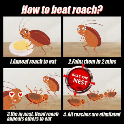 Cockroach Bait Gel, Indoor Roach Killer Bait for Kitchens and Apartments, Odorless Slow Acting Nest Control