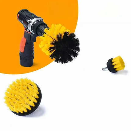 Drill Brush Cleaning Kit, Set of 4 Stiff Bristle Scrubber Attachments for Bathtubs, Tile, Grout and Patios