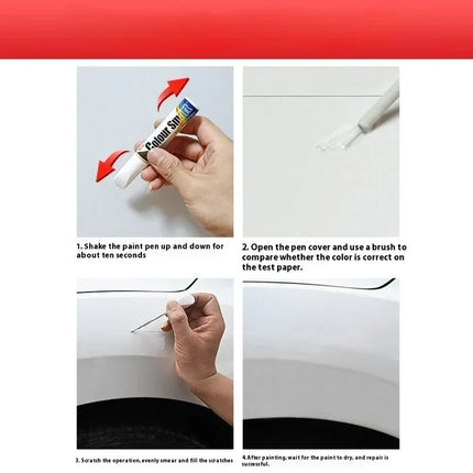Car Scratch Repair Pen with 4 Colour Options, Swipe On Touch Up Pen for Minor Scratches on Cars and Vans