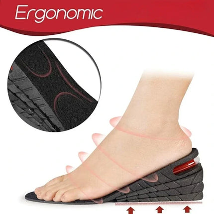 Height Increase Insoles for Men/Women, Adjustable Stackable Layers Up to 9cm, Trimmable Cushioned Shoe Inserts for Daily Wear