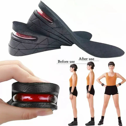 Height Increase Insoles for Men/Women, Adjustable Stackable Layers Up to 9cm, Trimmable Cushioned Shoe Inserts for Daily Wear