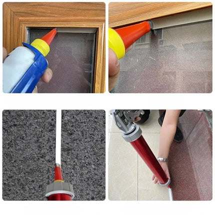 Caulking Nozzle Kit with Adjustable Flow Control, Sealant Nozzle Set for Home and Workshop Repairs