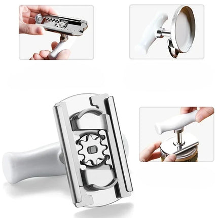 Adjustable Jar Opener for Small and Large Lids with Easy-Turn Handle, Twist-Off Kitchen Tool in Green or White