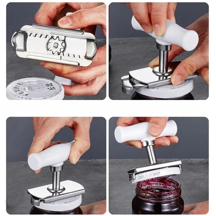 Adjustable Jar Opener for Small and Large Lids with Easy-Turn Handle, Twist-Off Kitchen Tool in Green or White