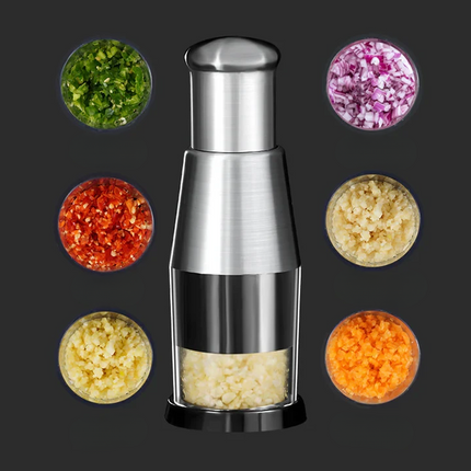Vegetable Chopper with Collection Container, Manual Onion and Garlic Dicer for Fast Kitchen Prep