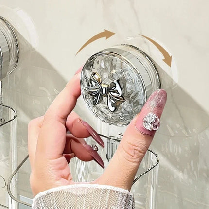 Adhesive Bathroom Shelf, No Drill Transparent Wall Organizer for Shampoo, Skincare and Beauty Products