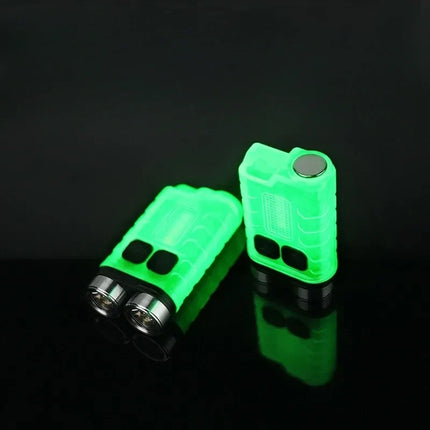 Rechargeable Keychain Flashlight with USB C Charging, IP65 Water Resistant Mini Pocket Torch with Multiple Light Modes and Glow in the Dark Body