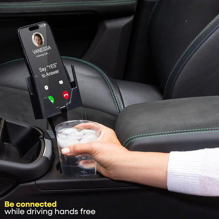 Cup Holder Phone Mount for Car, Adjustable Grip Cradle with 360 Rotation, One-Hand Holder That Keeps Drink Space Free