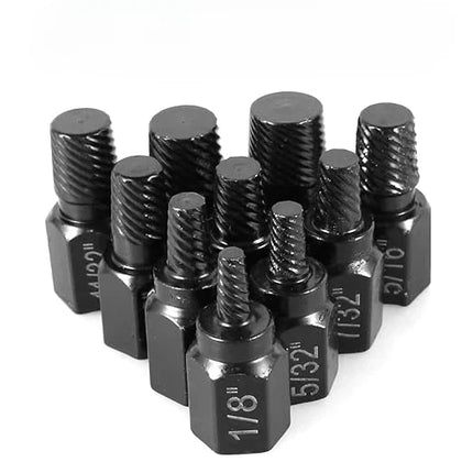 Bolt and Screw Extractor Kit, 10-Piece Drill Bit Set for Broken Bolts, Damaged Screws and Threaded Pipes, 1/8 to 13/32 Inch