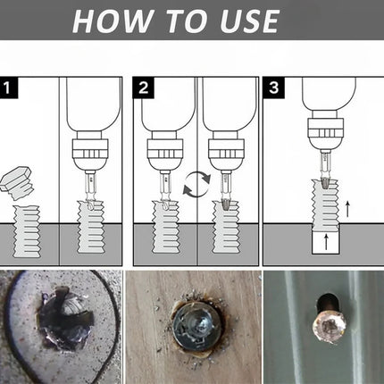 Bolt and Screw Extractor Kit, 10-Piece Drill Bit Set for Broken Bolts, Damaged Screws and Threaded Pipes, 1/8 to 13/32 Inch