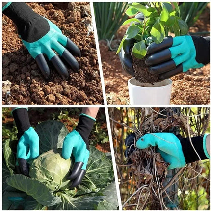 Garden Claw Gloves with Built In Digging Claw Tips, Waterproof Breathable Gloves for Planting