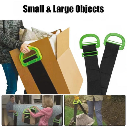 Heavy Duty Moving Strap with Adjustable Buckle, 500 lb Capacity Black Lifting Strap for Mattresses and Furniture