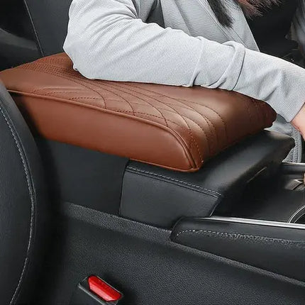 Car Armrest Cushion with Soft Memory Foam and Leather Finish, Center Console Cover Pad, Fits Most Vehicles, 4 Colors