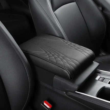 Car Armrest Cushion with Soft Memory Foam and Leather Finish, Center Console Cover Pad, Fits Most Vehicles, 4 Colors