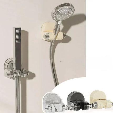 Suction Cup Shower Head Holder with 360 Degree Rotation, Tool-Free Repositionable Mount in Black, Beige or Clear