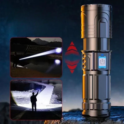 High-Power LED Flashlight with Adjustable Beam | Durable Design for Outdoor Use