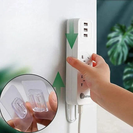 Transparent Self-Adhesive Hooks (Set of 10) | Durable and Removable for Home Organization