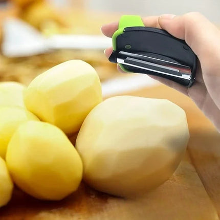 Vegetable Peeler with Adjustable Finger Grip and Shielded Blade, Ergonomic Fruit and Veg Peeler, Dishwasher Safe