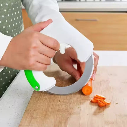 Circular Blade Rolling Knife, Roller Cutter for Vegetables, Meat and Cheese, Even Slices and Dicing, for Meal Prep