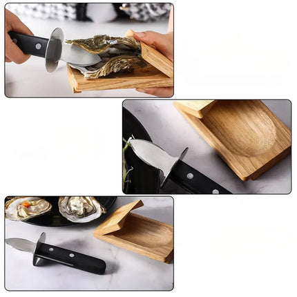 Oyster Opener Tool Set with Stainless Steel Blades | Durable Kitchen Essential for Effortless Shell Opening