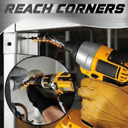 Flexible Drill Bit Extension Shaft for Tight Spaces, Silver and Black Drill and Screwdriver Attachment for Cabinet Backs and Corners