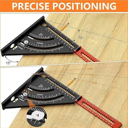 Angle Finder Ruler with Dual Scale and Locking Adjustment, Lightweight Angle Measuring Tool for Wood, Metal and Tile