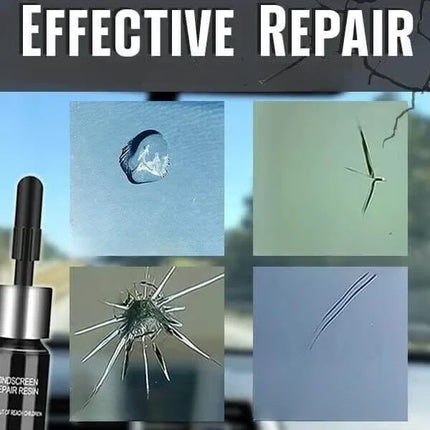 Glass and Windshield Repair Kit with Penetrating Adhesive Resin, DIY Chip, Crack and Scratch Filler for Car Windows