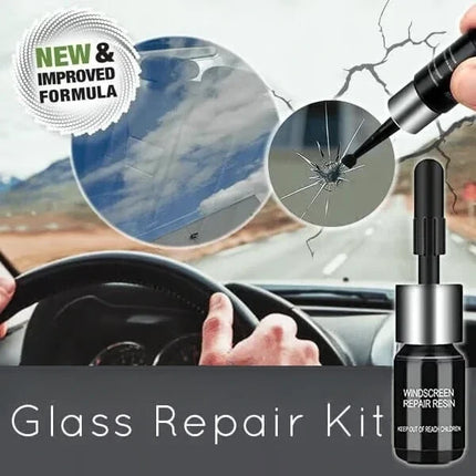Glass and Windshield Repair Kit with Penetrating Adhesive Resin, DIY Chip, Crack and Scratch Filler for Car Windows