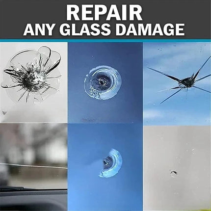 Glass and Windshield Repair Kit with Penetrating Adhesive Resin, DIY Chip, Crack and Scratch Filler for Car Windows
